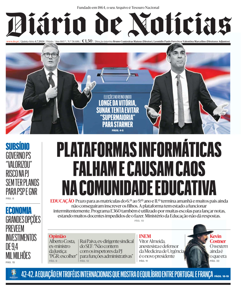 Prima-pagina-Diario de Noticias-edizione-di-oggi-20240704